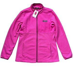 NWT Lands' End Ladies Grid Fleece Zip Up Jacket Size Small